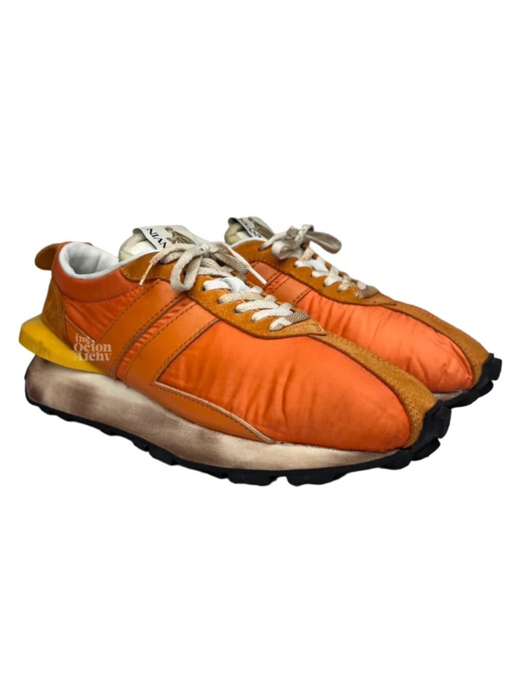 Size 10 Lanvin Bumpr Sneaker in Nylon 'Orange' FM-SKBRUN-NYLO-E20 Pre-Owned